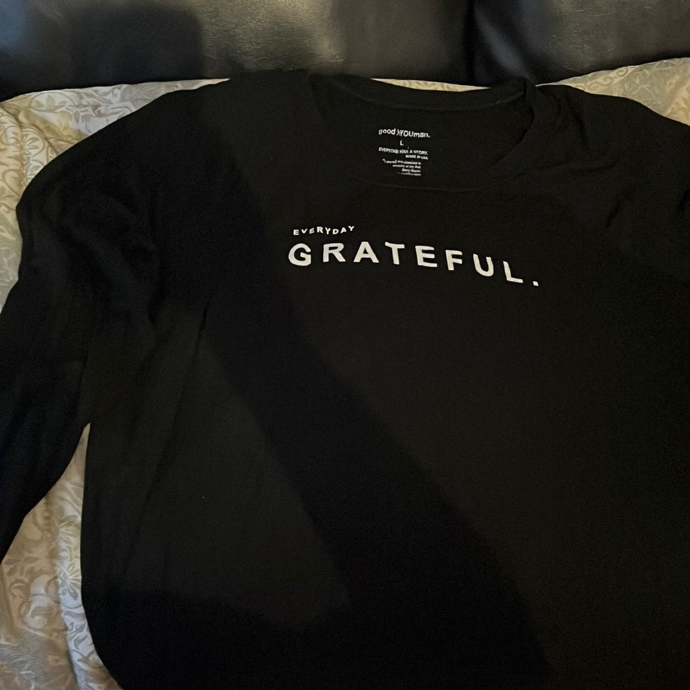 Everyday grateful large black sweater